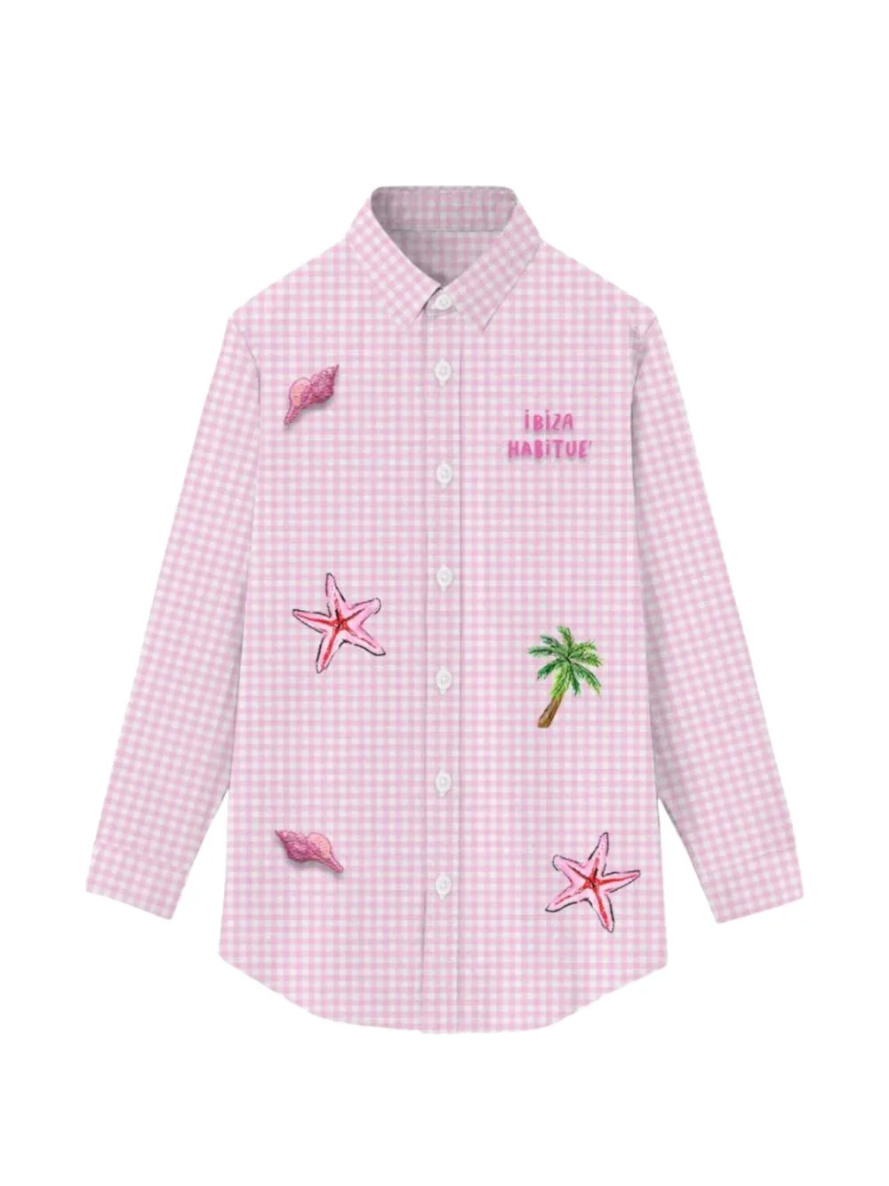 MC2 Saint Barth Kids chemise Mini Brigitte brodée - Rose MC2 Saint Barth Kids chemise Mini Brigitte brodée - Rose