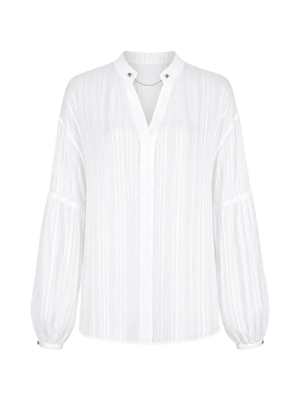 LIU JO plissé-effect long-sleeve blouse - Bianco