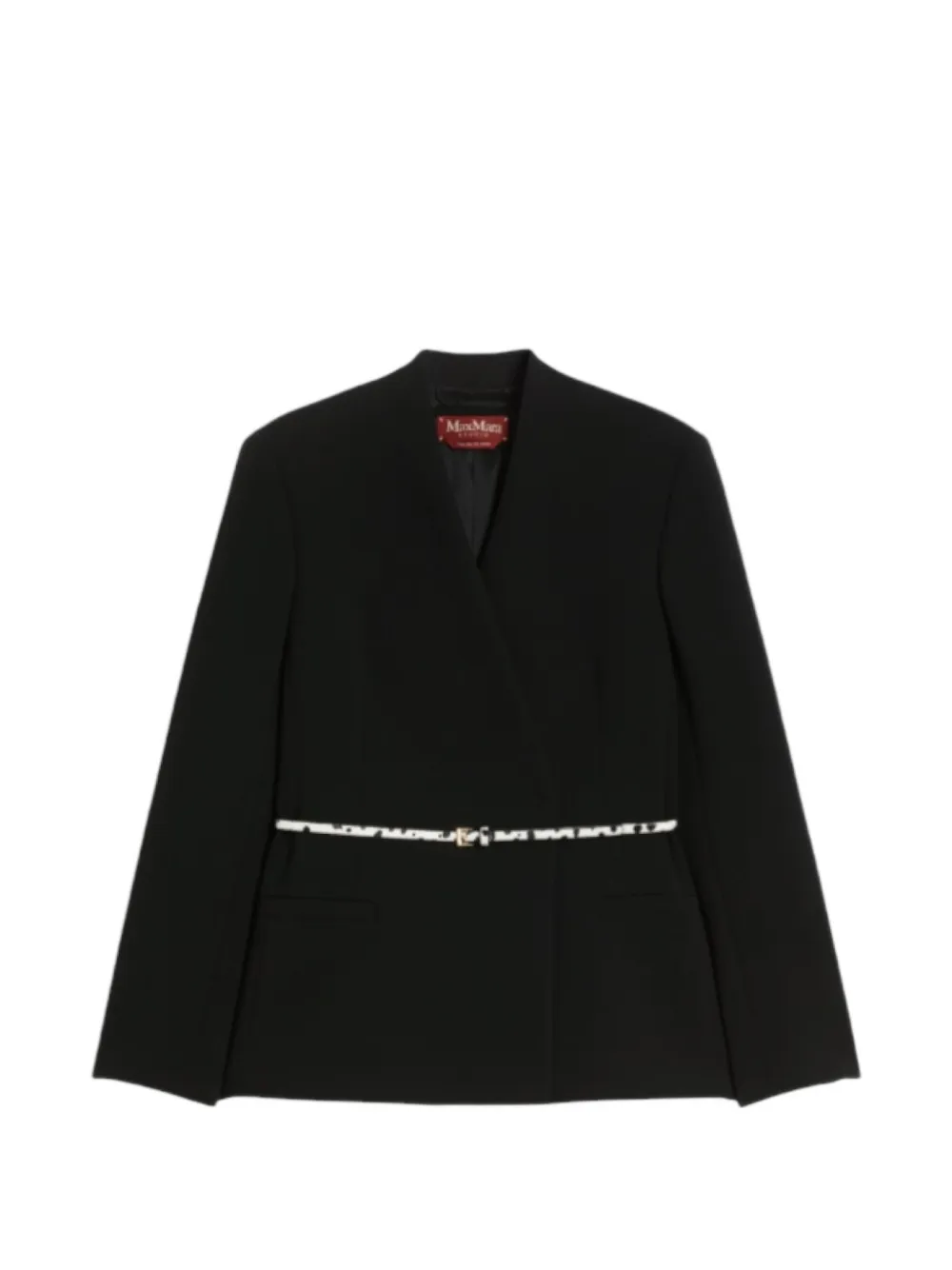 Max Mara belted double-breasted jacket - Nero