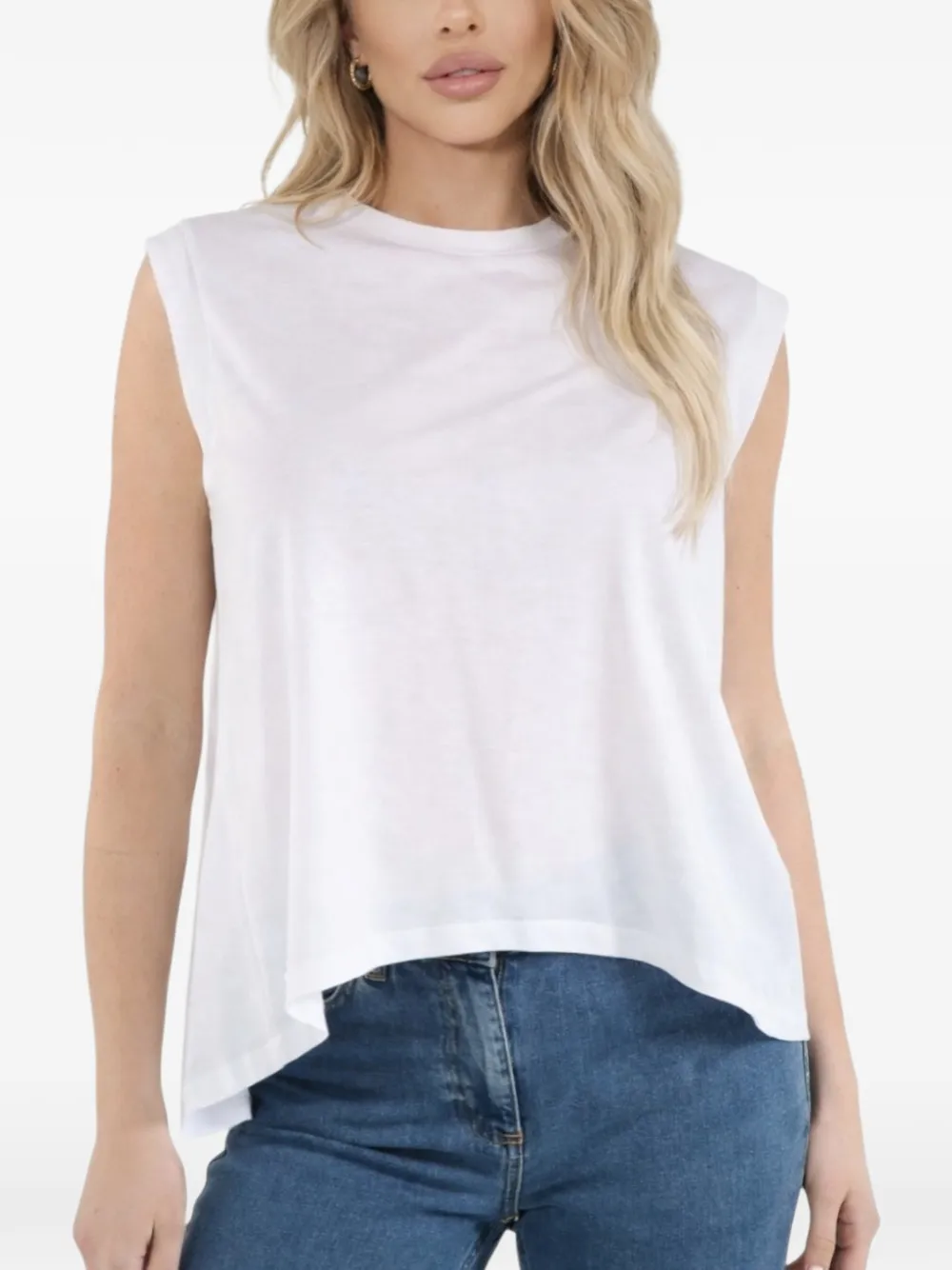 DONDUP Mouwloos T-shirt met open rug Wit