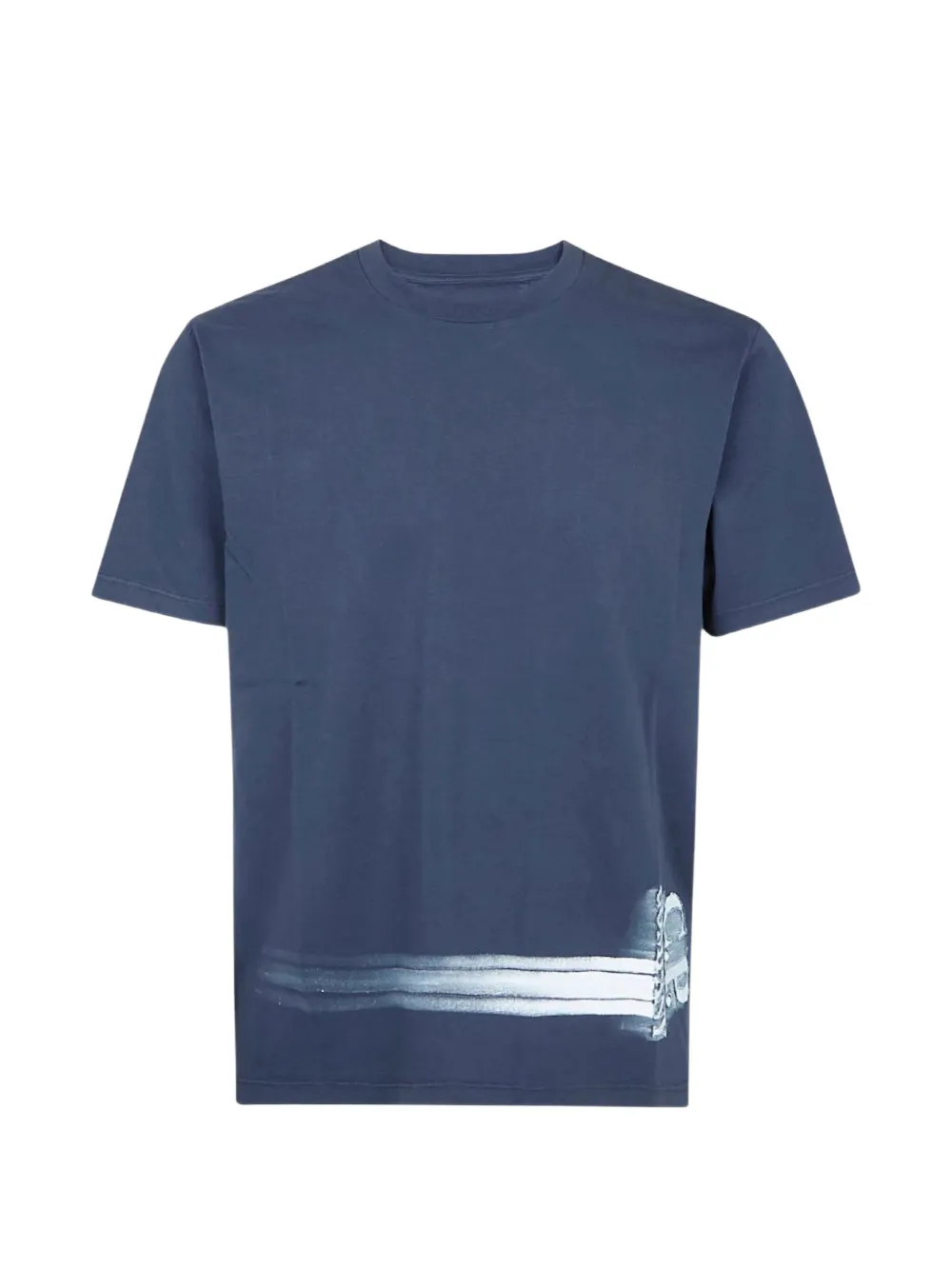 C.P. Company hand-painted logo-embroidered T-shirt - Blau