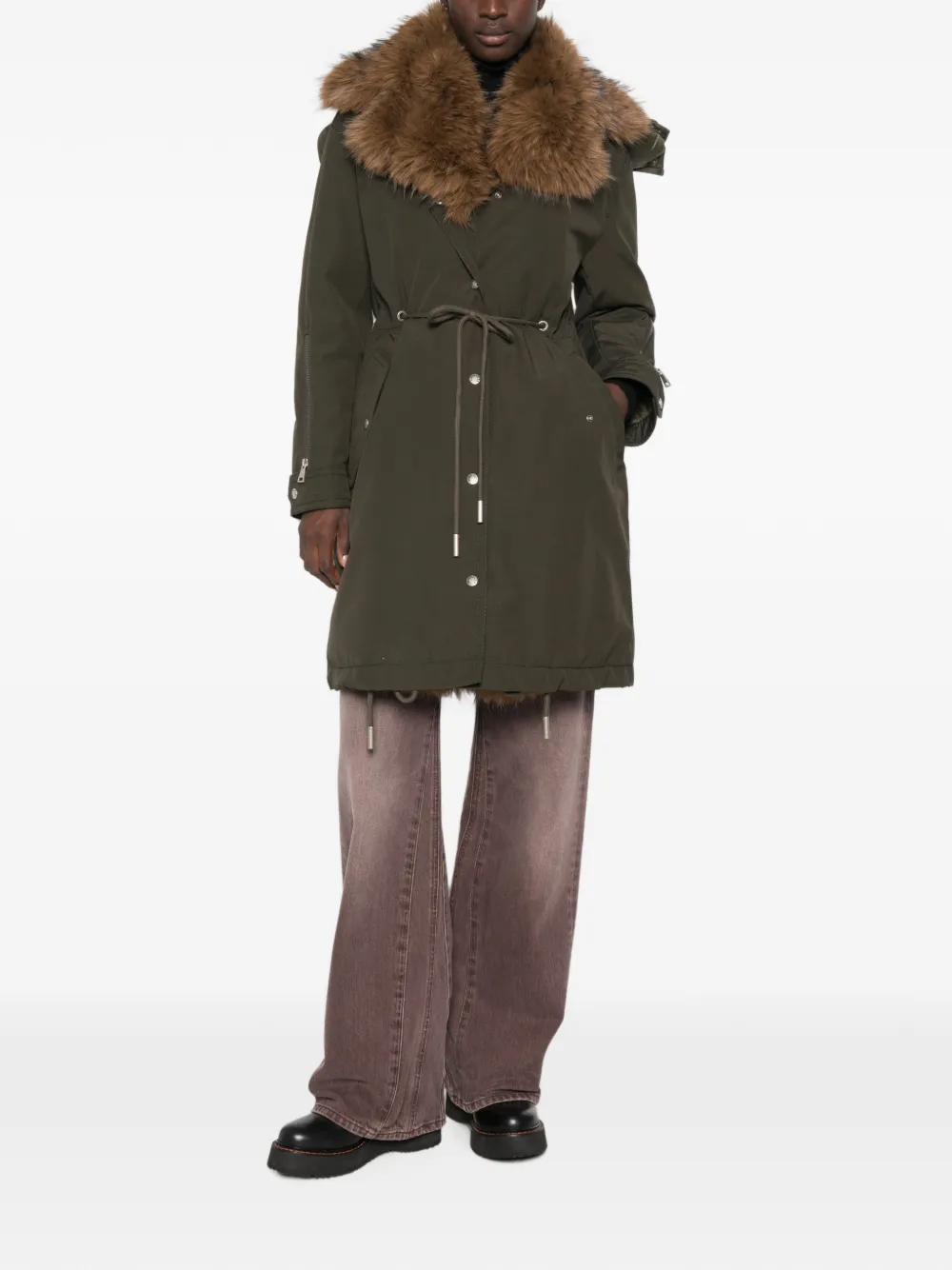 Moncler Halicte lange parka Groen