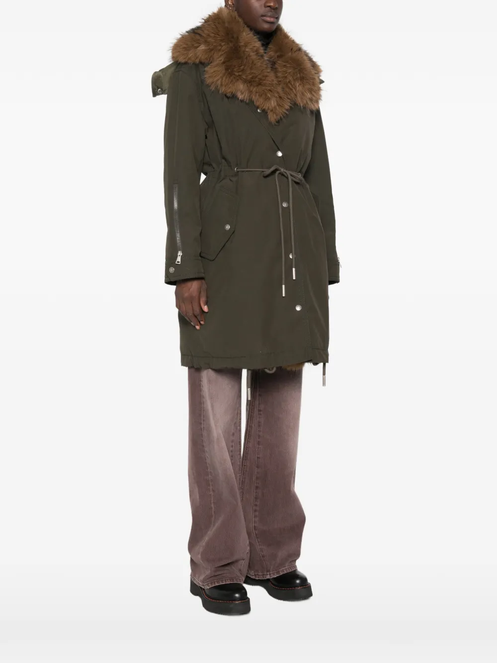 Moncler Halicte lange parka Groen