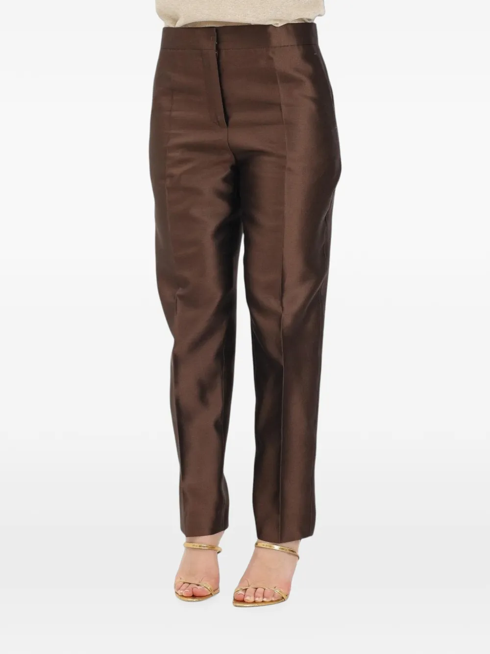 Max Mara Shantung broek Bruin