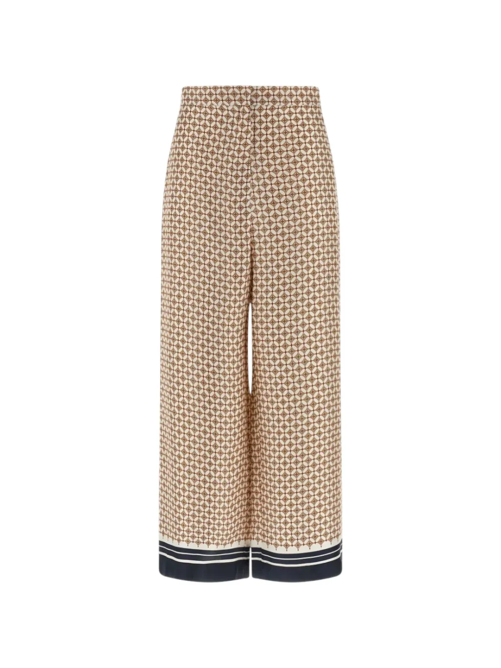 Max Mara silk-twill foulard-print trousers Wit