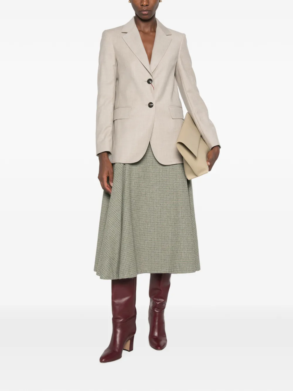 Max Mara Single-breasted Notched-lapel Blazer In Neutral