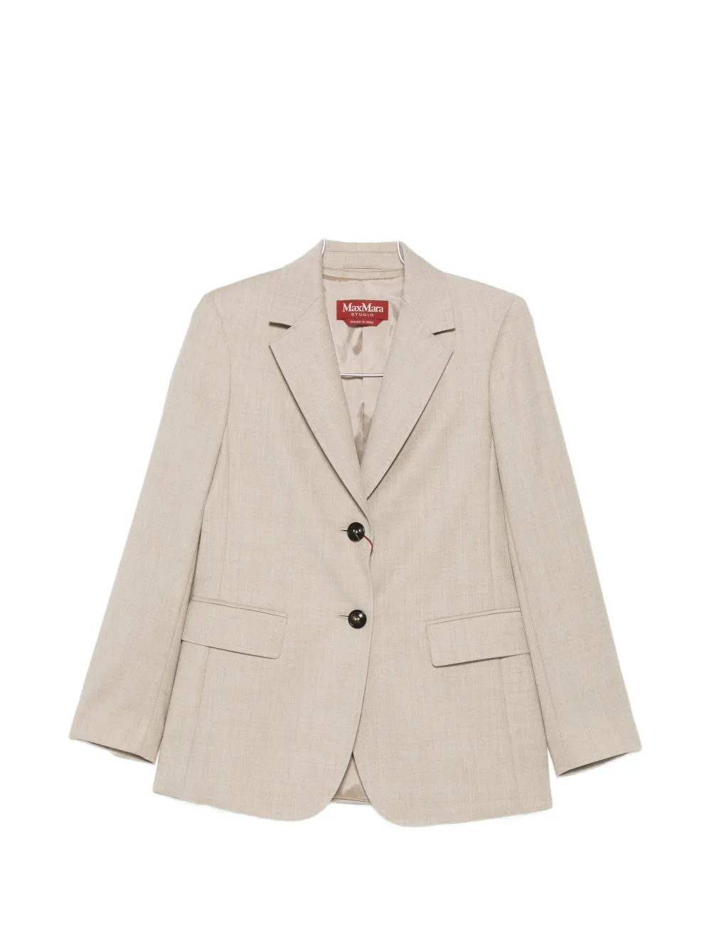 Max Mara Single-breasted Notched-lapel Blazer In 뉴트럴