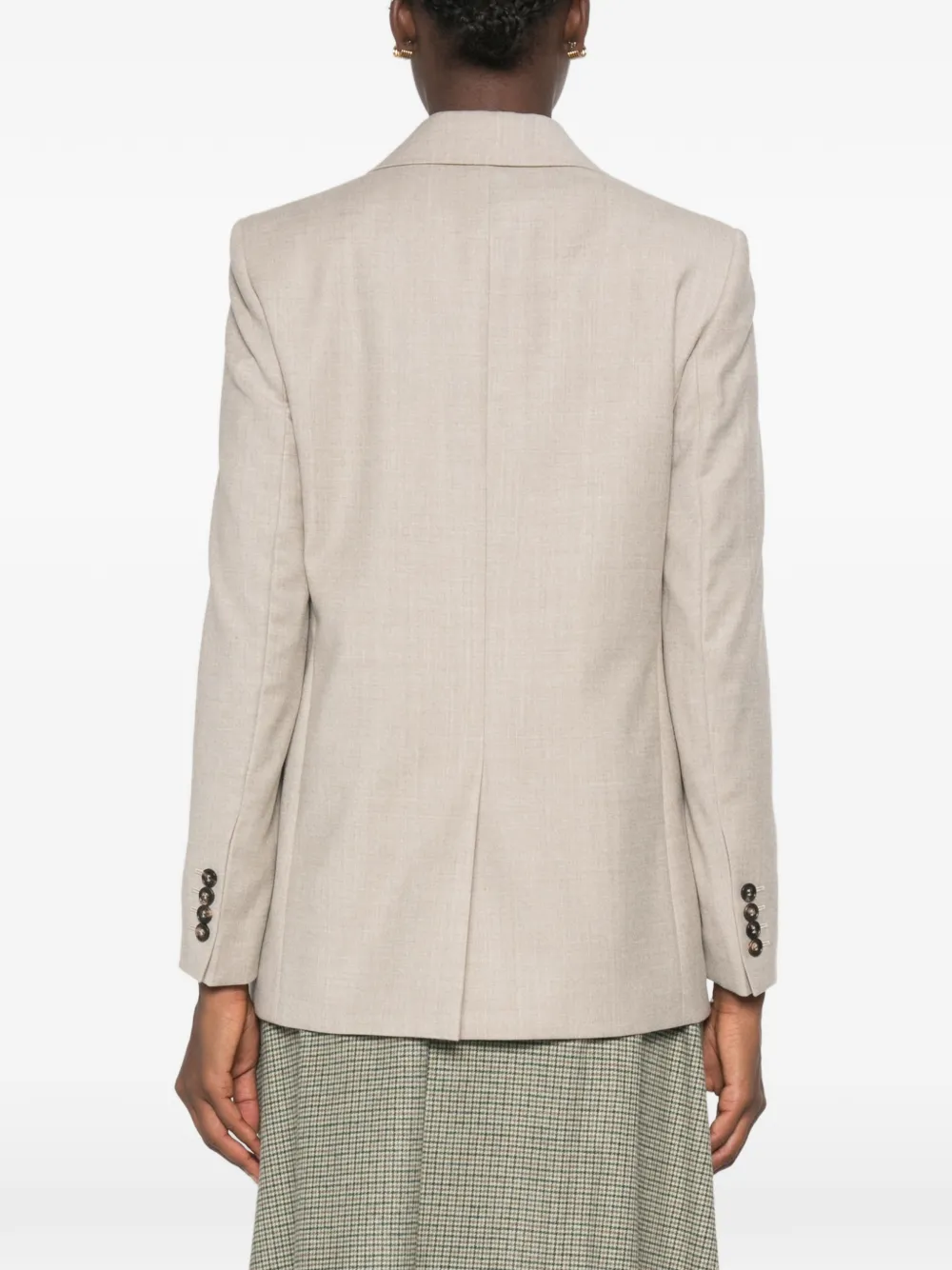 Max Mara Single-breasted Notched-lapel Blazer In Neutral