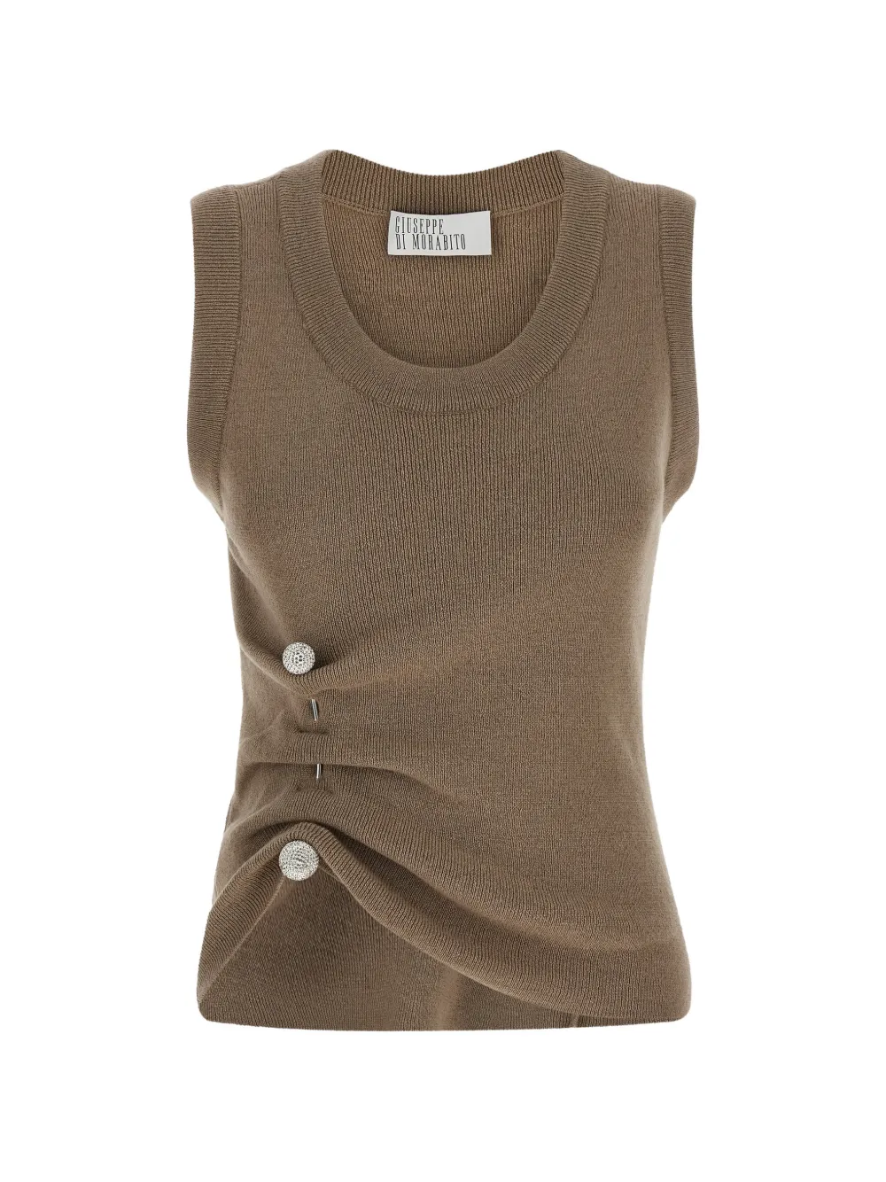 Giuseppe Di Morabito crystal-embellished ruched top - Marrone