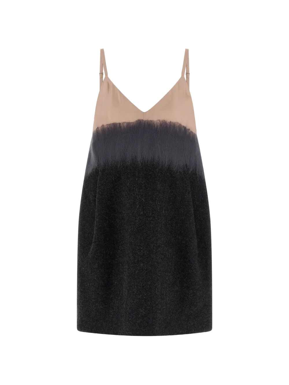 Tela color-block brushed-effect mini dress - Schwarz