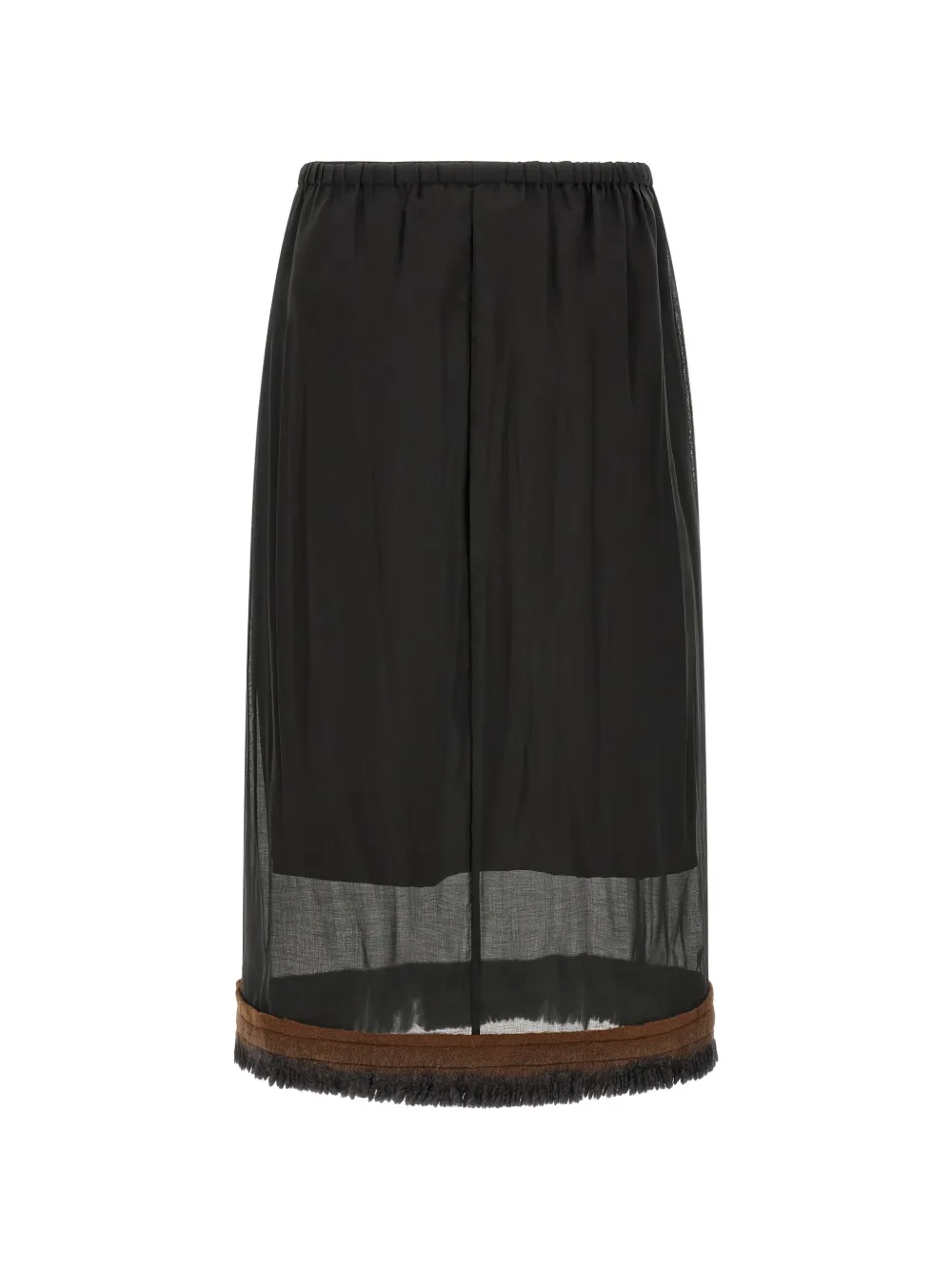 Tela Ophelia fringed layered midi skirt - Schwarz