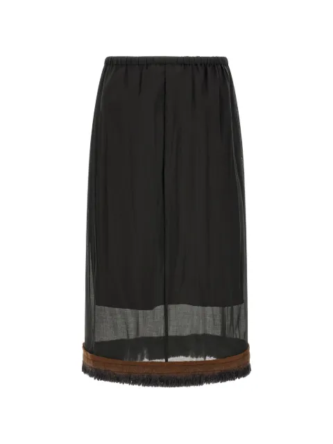 Tela Ophelia fringed layered midi skirt