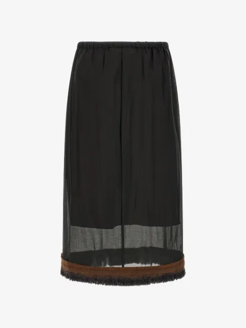 Tela Ophelia fringed layered midi skirt