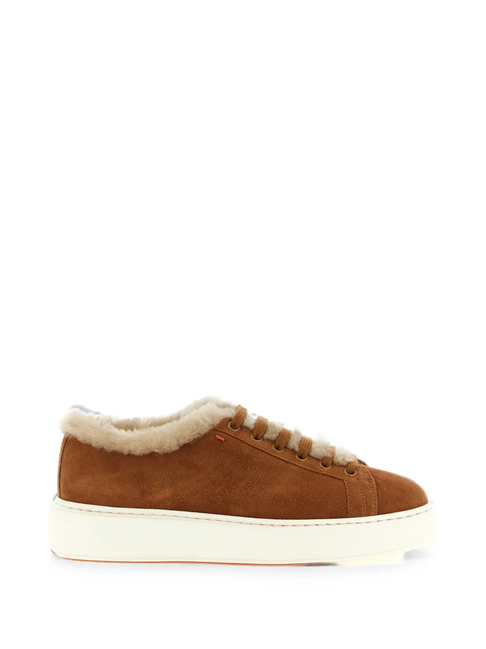 Santoni Cleanmount shearling-trim sneakers Bruin