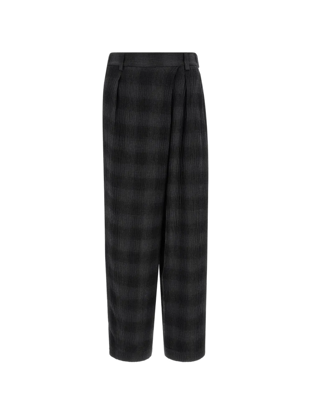 Tela asymmetrical check-pattern trousers
