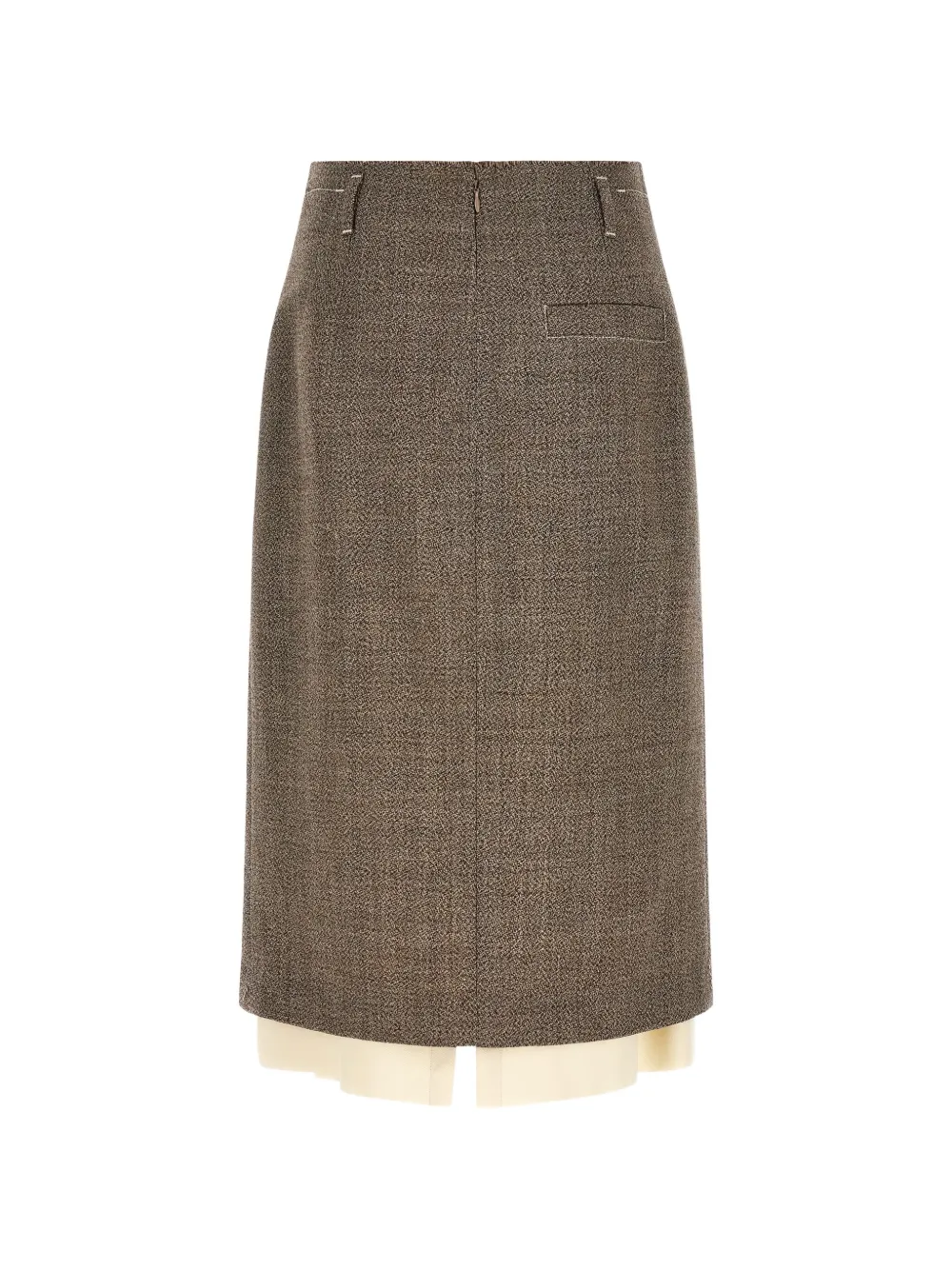 Tela Midi-rok met asymmetrische split en gelaagde zoom Bruin