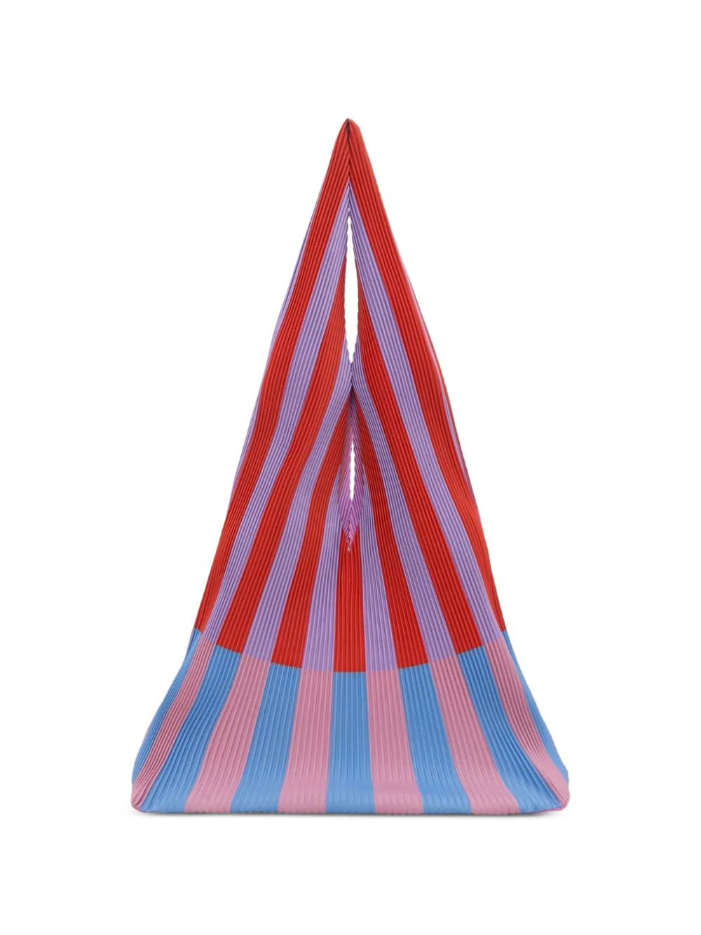 Repeat Regular Hobo Funky Plissé Striped Tote Bag In Red
