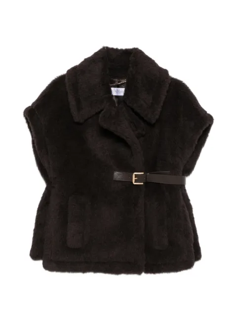 Max Mara belted faux-fur gilet