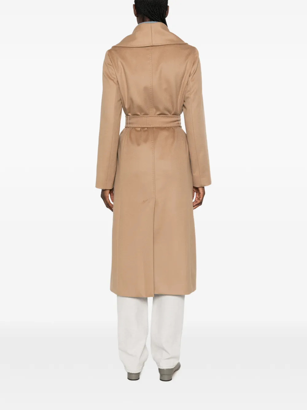 Max Mara Jas met sjaalkraag en ceintuur Beige