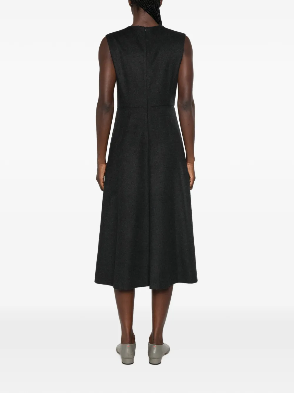Max Mara Curva mouwloze midi-jurk Grijs