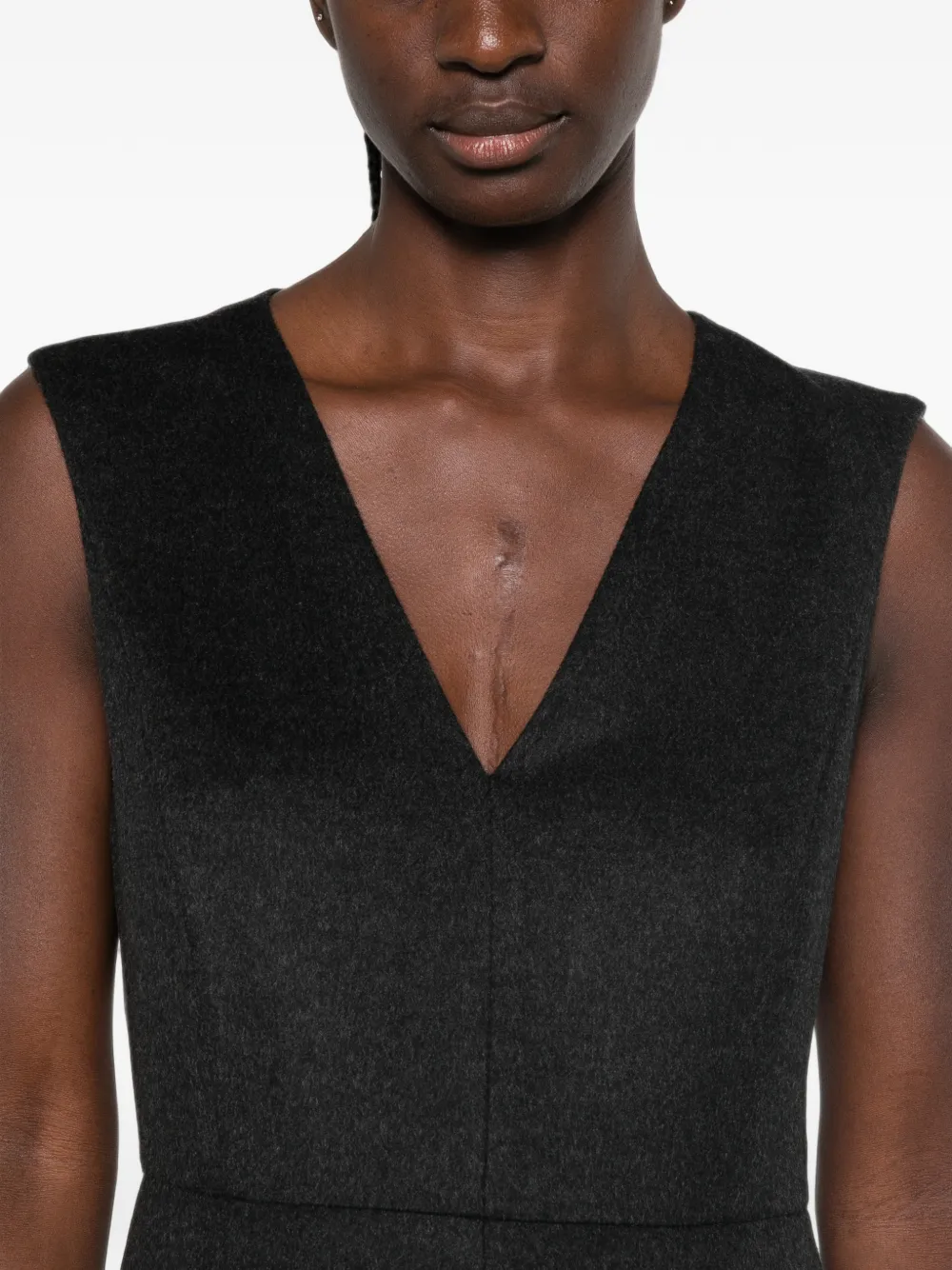 Max Mara Curva mouwloze midi-jurk Grijs