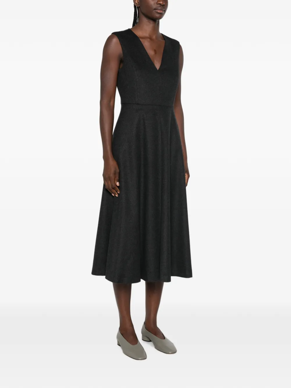 Max Mara Curva mouwloze midi-jurk Grijs