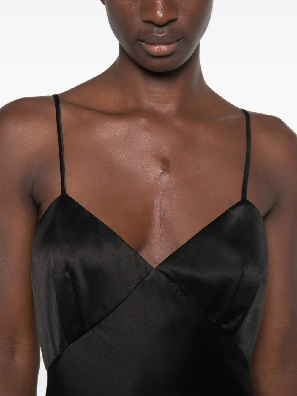 Max Mara Jurk met satijnen afwerking en uitgesneden details Zwart