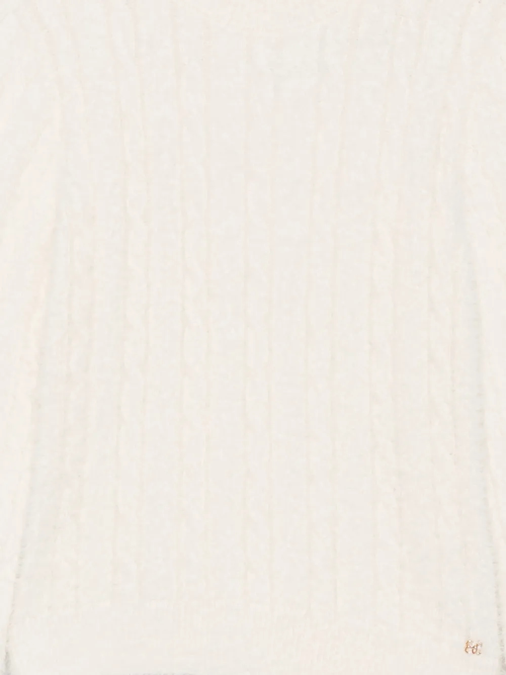 Abel & Lula Kabelgebreide trui met knopen op de manchetten Beige