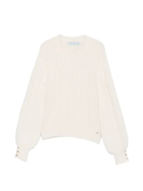 Abel & Lula cable-knit button-cuff sweater