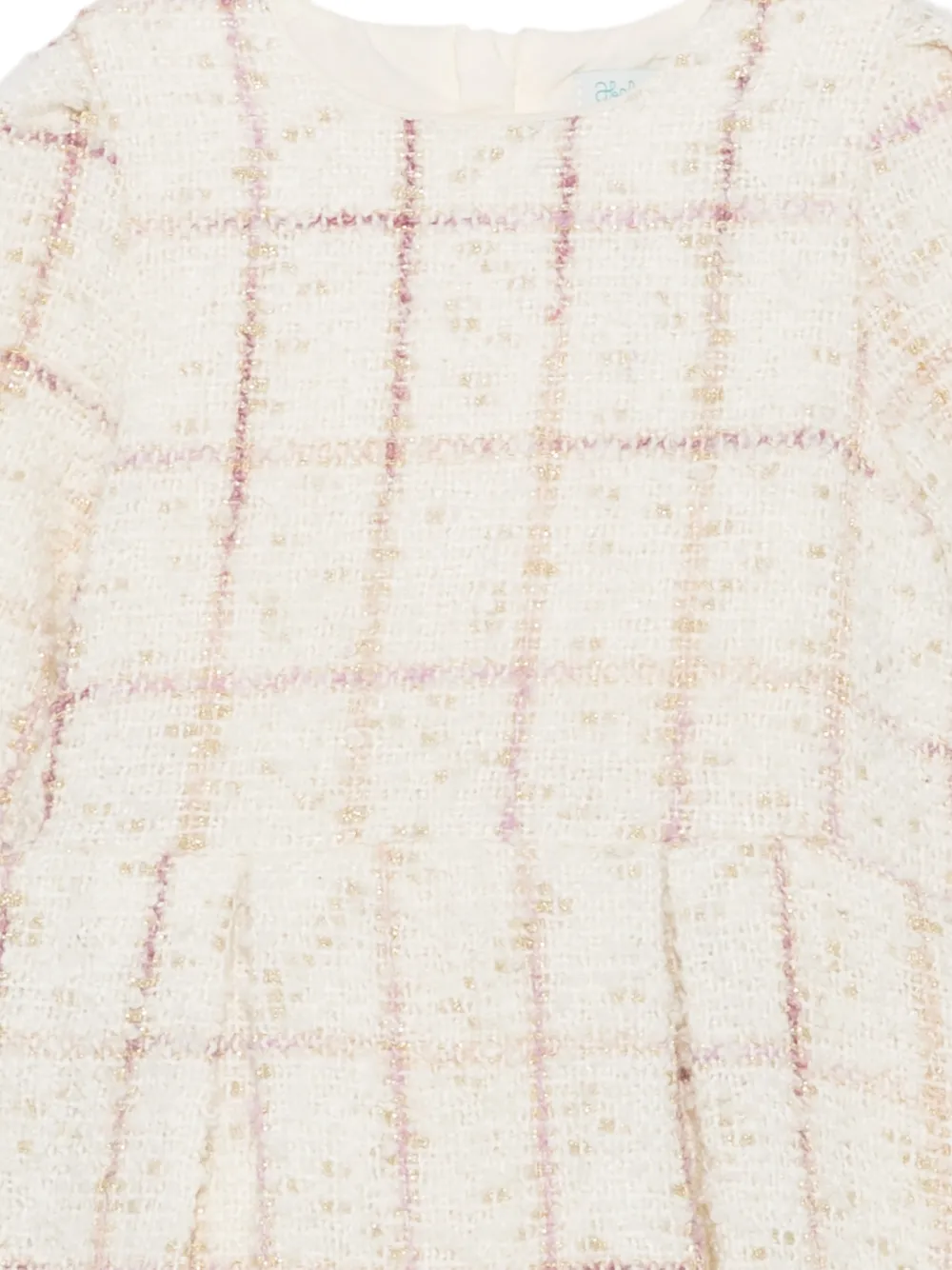 Abel & Lula Geruite tweed mini-jurk Beige
