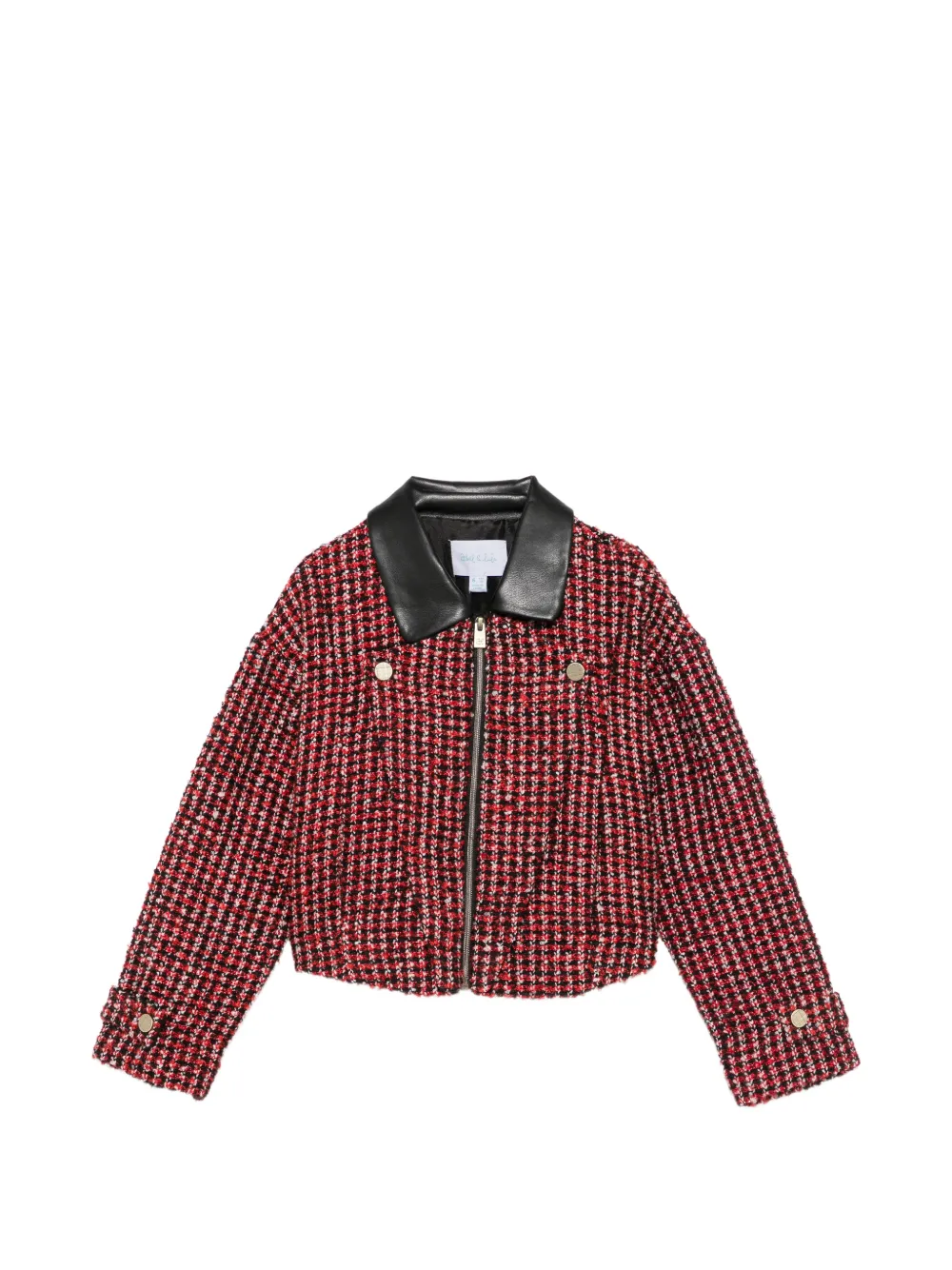 Abel & Lula tweed-effect zip-up jacket - Rouge