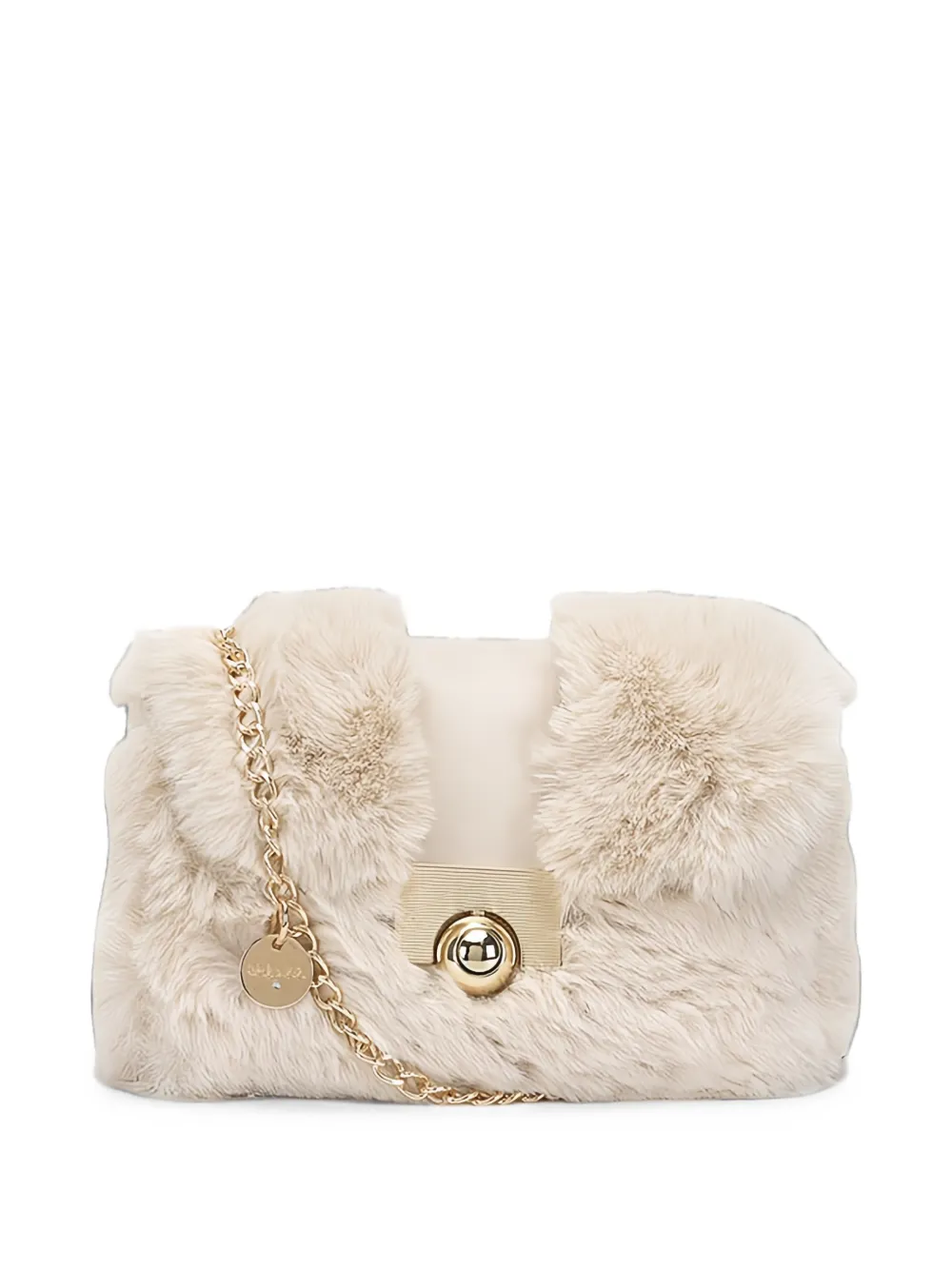 Abel & Lula faux-fur chain-link shoulder bag - Toni neutri