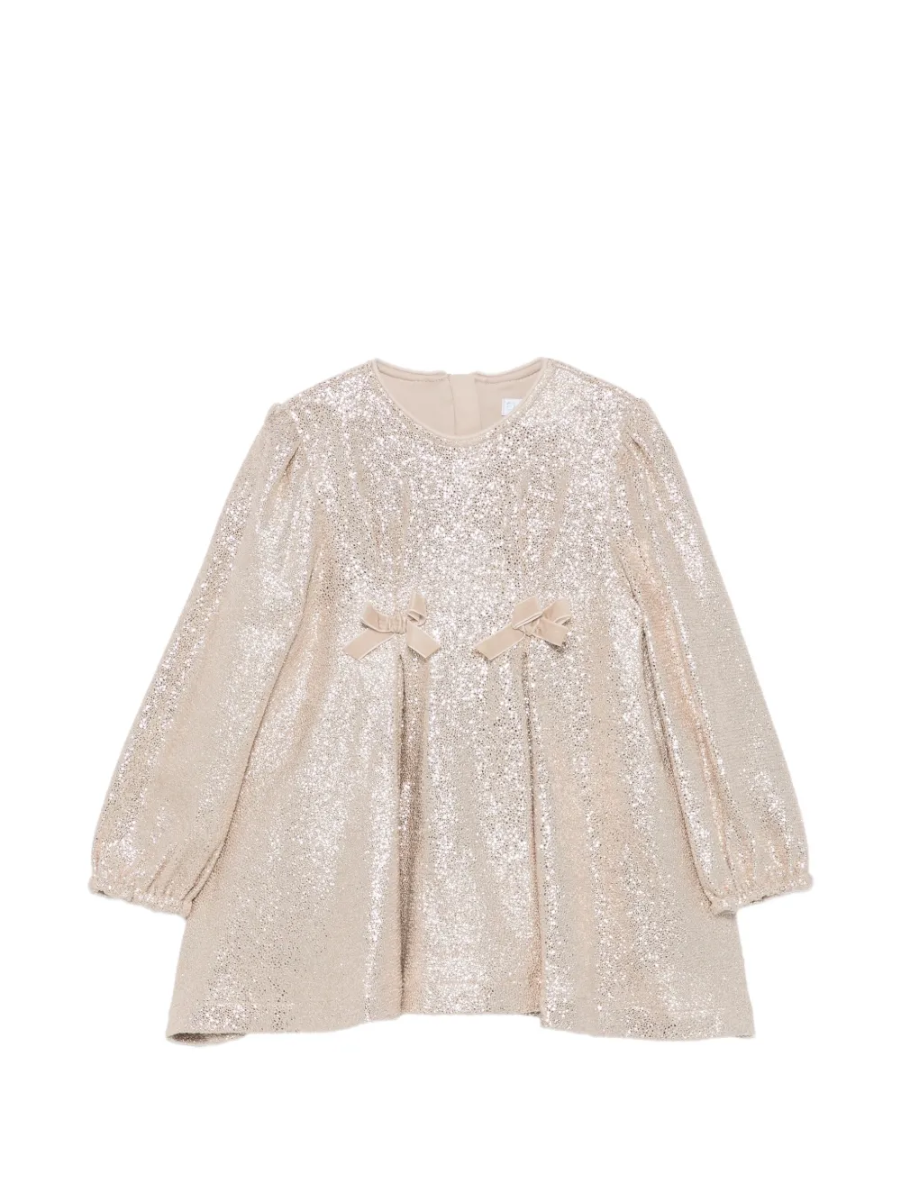 Abel & Lula glitter-effect bow-detail dress - Tons neutres Abel & Lula glitter-effect bow-detail dress - Tons neutres