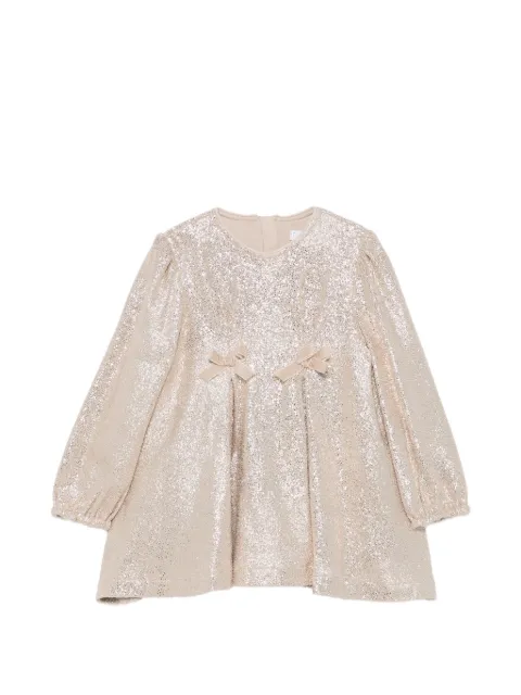 Abel & Lula glitter-effect bow-detail dress