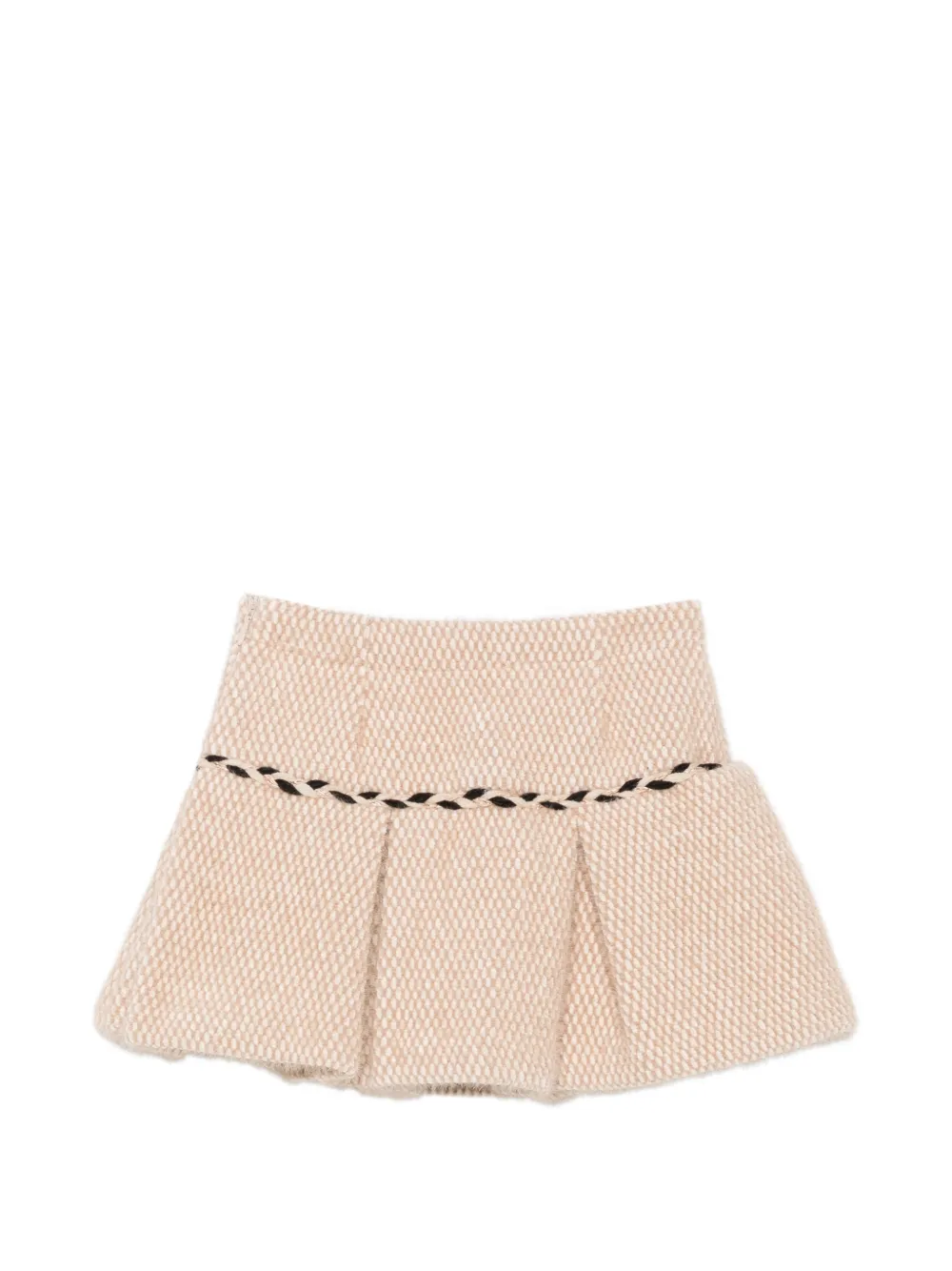 Abel & Lula Plooirok met gevlochten afwerking Beige