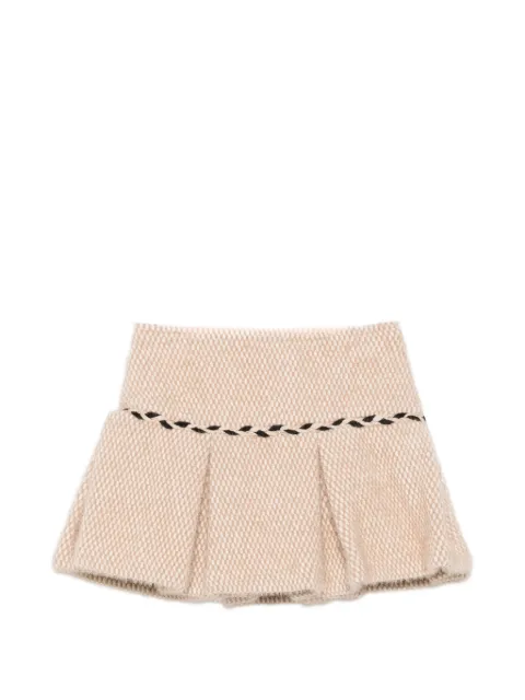 Abel & Lula pleated braided-trim skirt