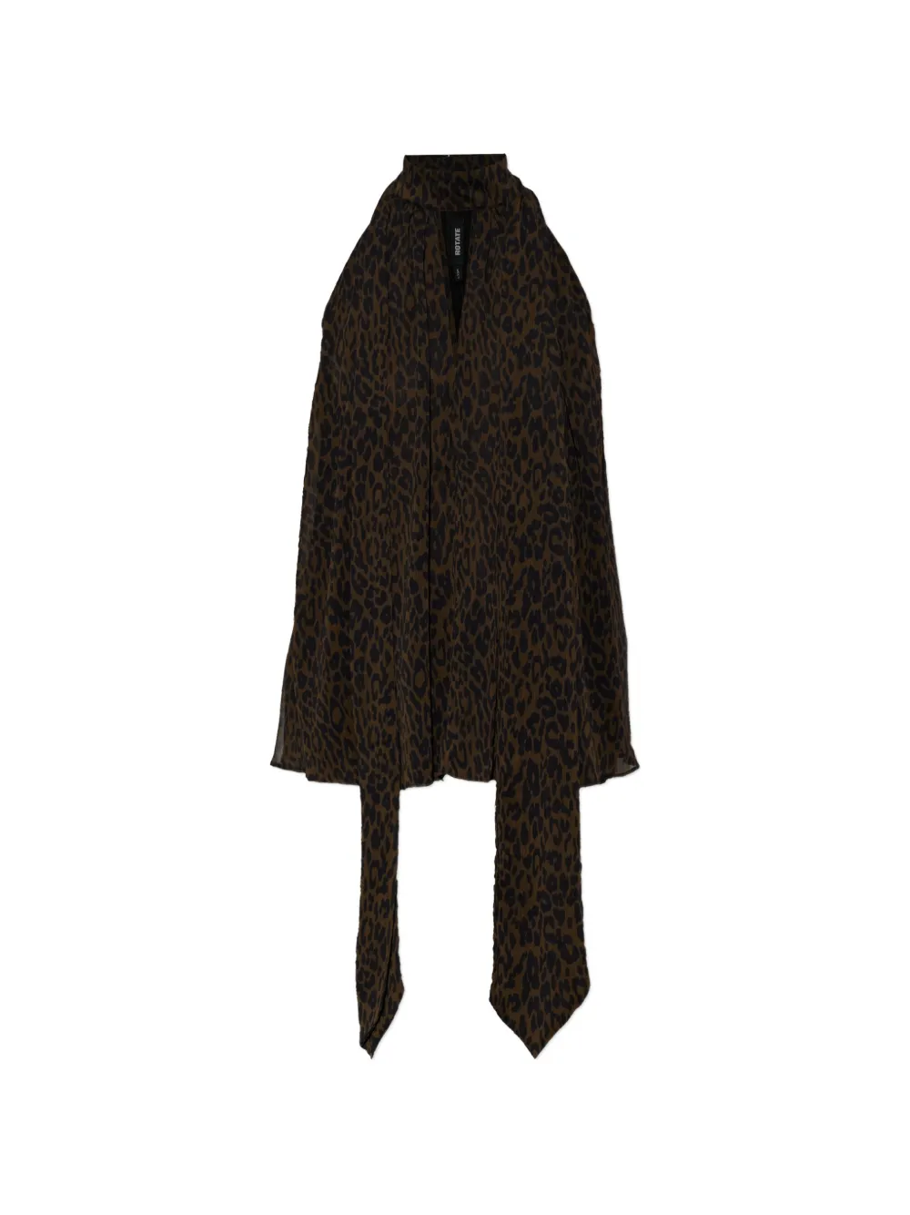 ROTATE BIRGER CHRISTENSEN halterneck bow top leopard - Marrone