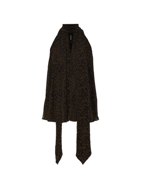 ROTATE BIRGER CHRISTENSEN halterneck bow top leopard