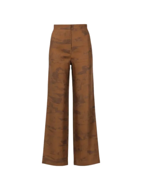 Max Mara all-over print silk trousers