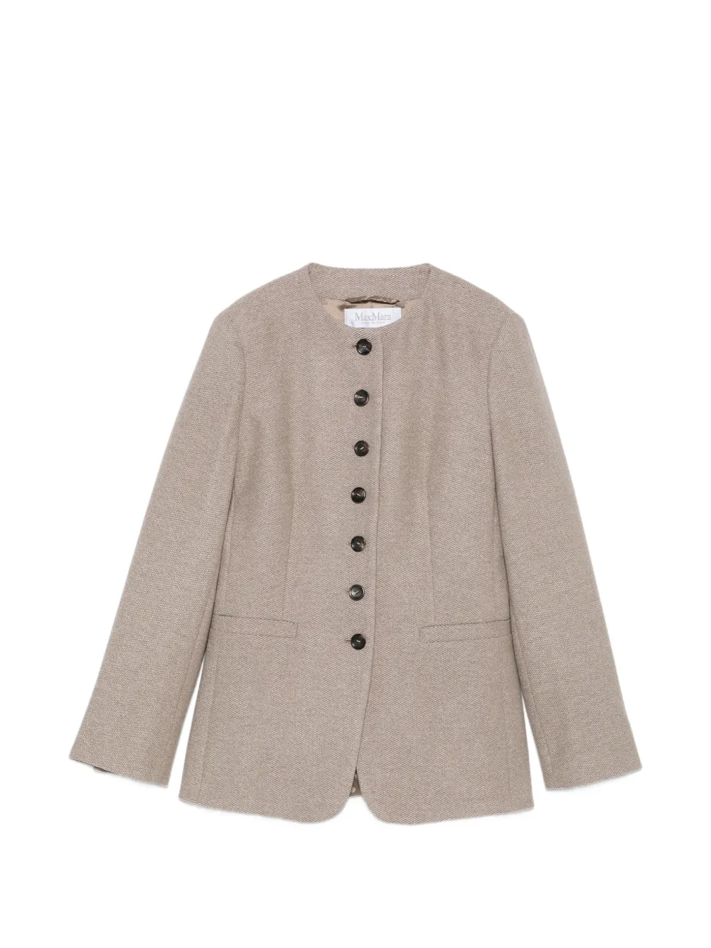 Max Mara Jacke ohne Kragen - Nude