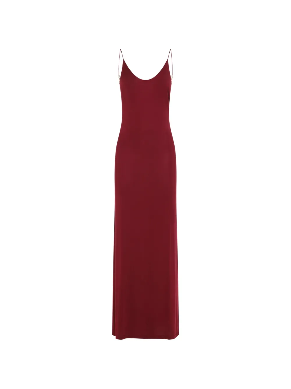 Saint Laurent Cassandre-chain backless dress in knit - Rot