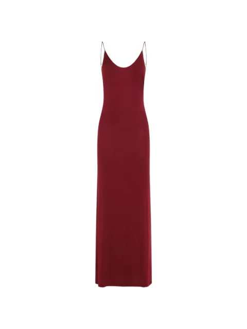 Saint Laurent Cassandre-chain backless dress in knit