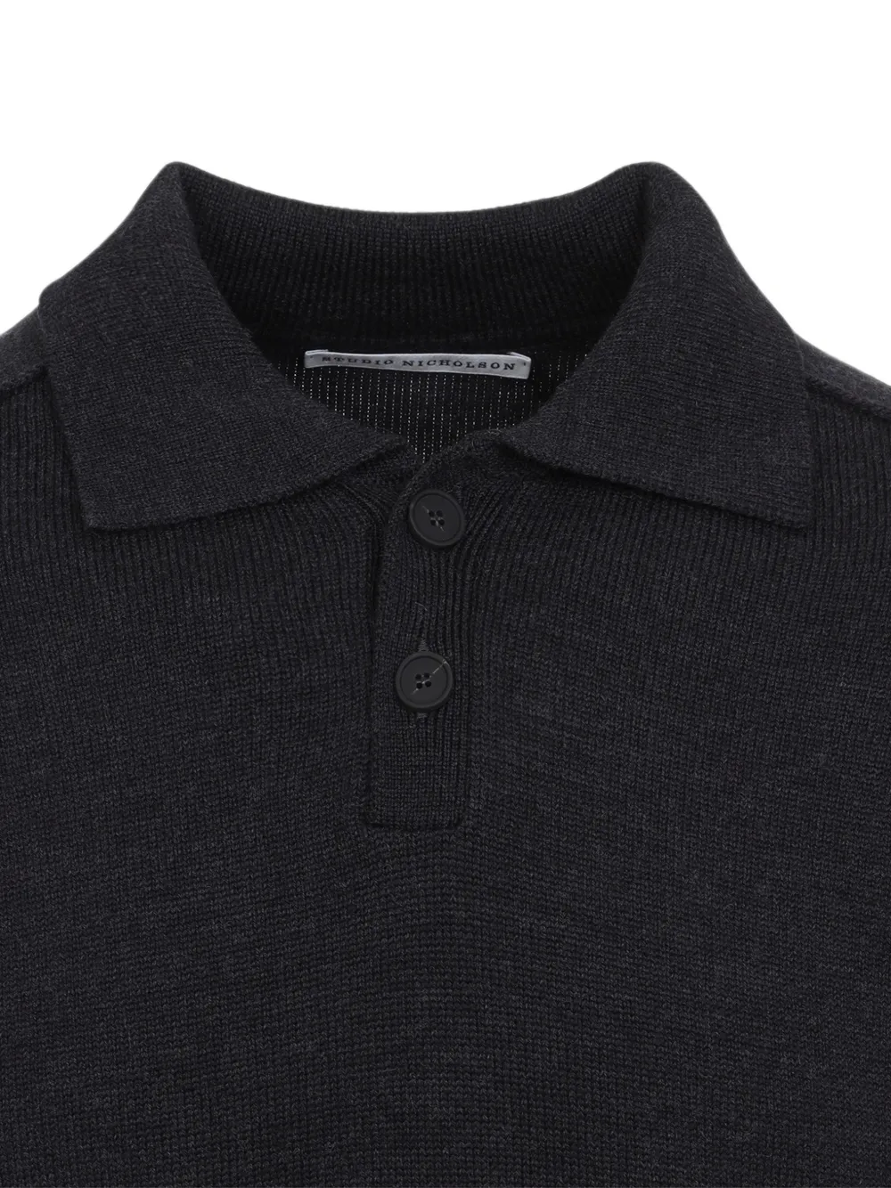 Studio Nicholson Sark gebreid poloshirt met lange mouwen Grijs