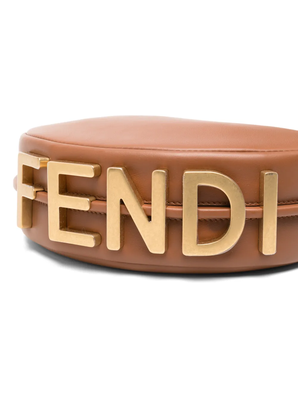 FENDI graphy leren schoudertas Bruin