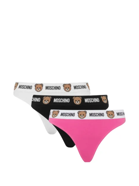 Moschino logo-waistband thongs (set of three)