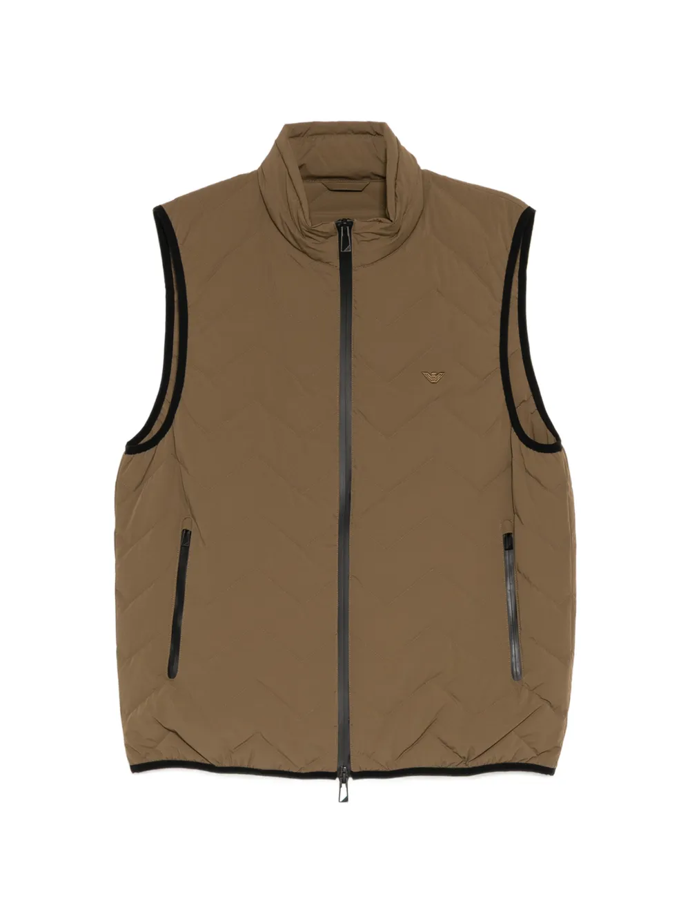 Emporio Armani chevron quilt essential gilet - Green