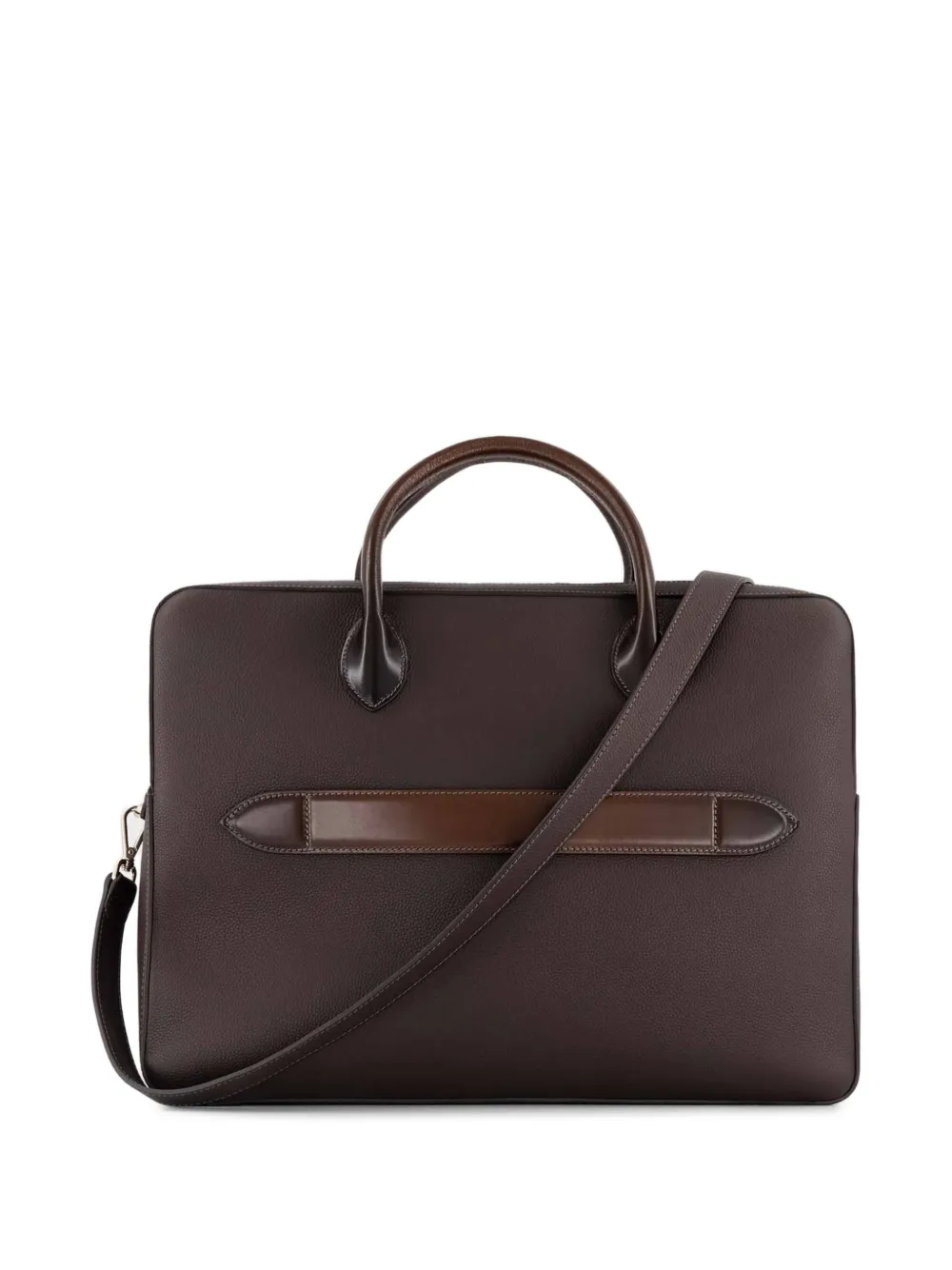 Santoni Leren shopper Bruin