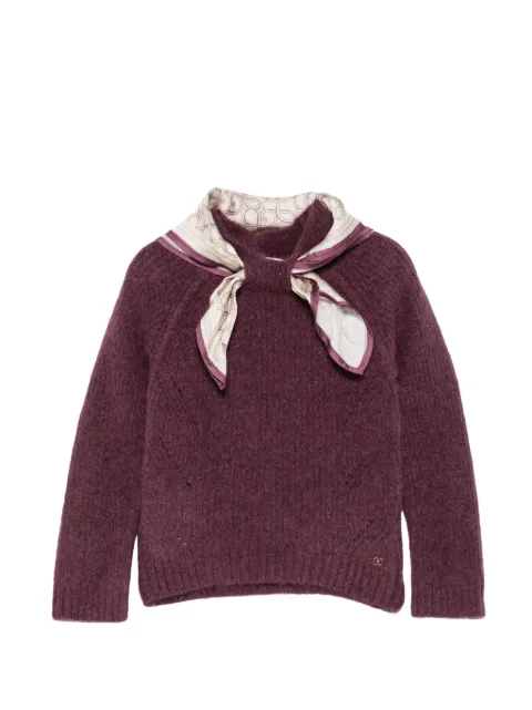 Abel & Lula scarf-detail raglan-sleeve sweater
