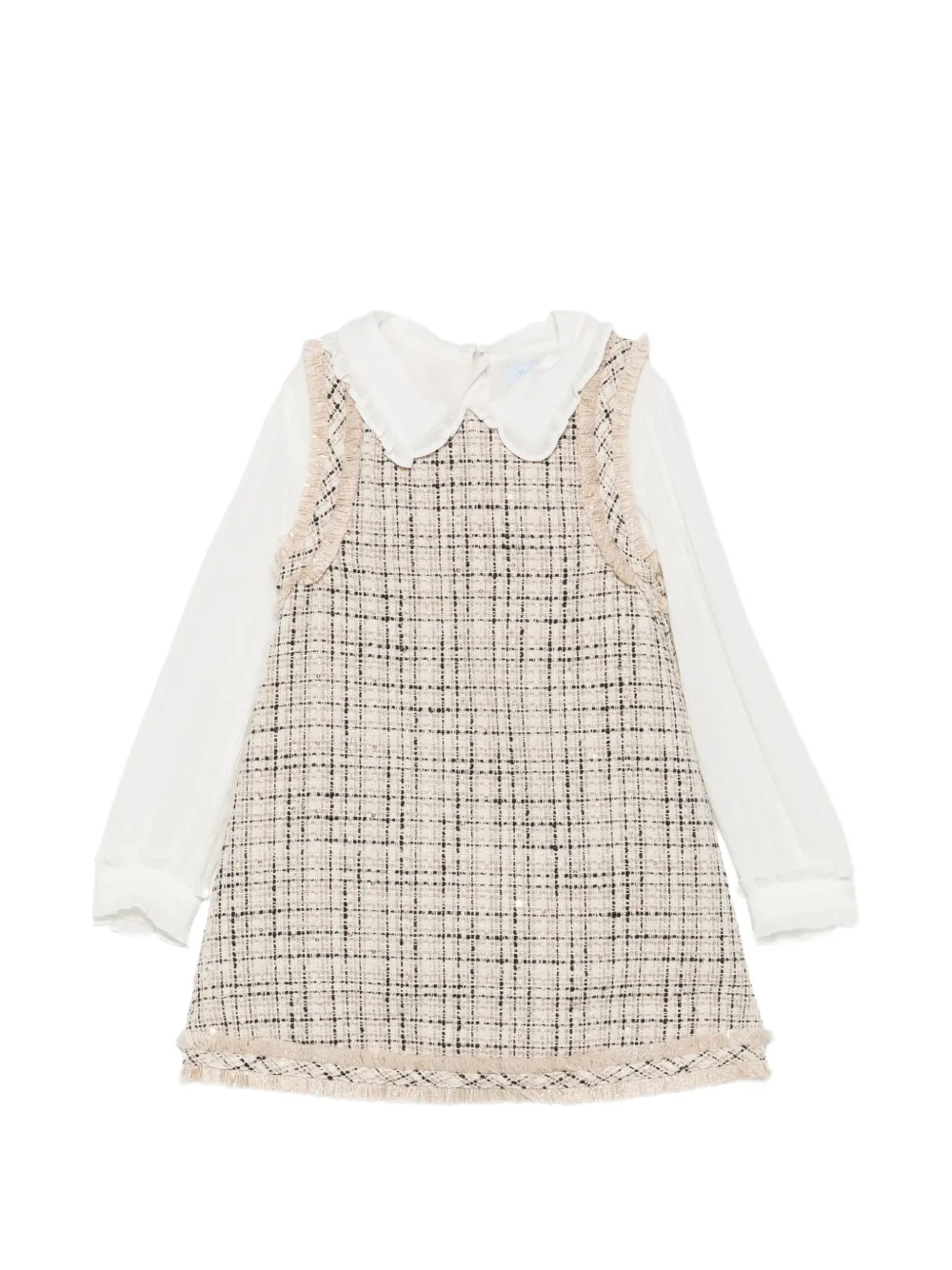 Abel & Lula tweed-effect Peter Pan-collar dress - Tons neutres Abel & Lula tweed-effect Peter Pan-collar dress - Tons neutres