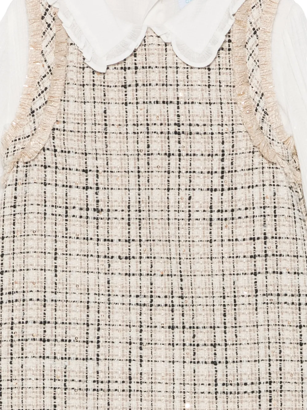 Abel & Lula Jurk met Peter Pan-kraag en tweed-effect Beige